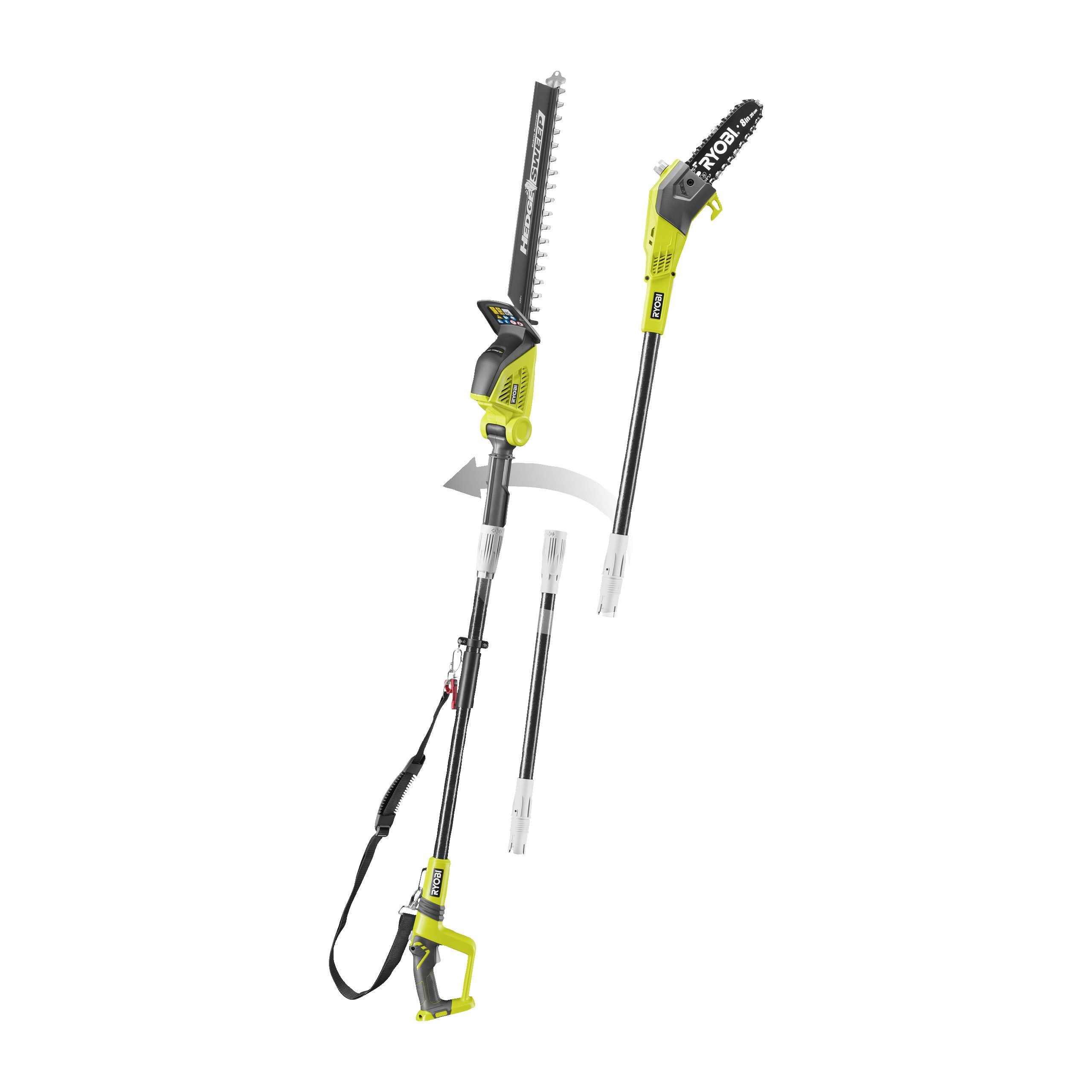 Piła na wysięgniku 20 cm ONE+ 18V i nożyce do żywopłotu 45 cm z włókna szklanego (w zestawie brak akumulatora)
