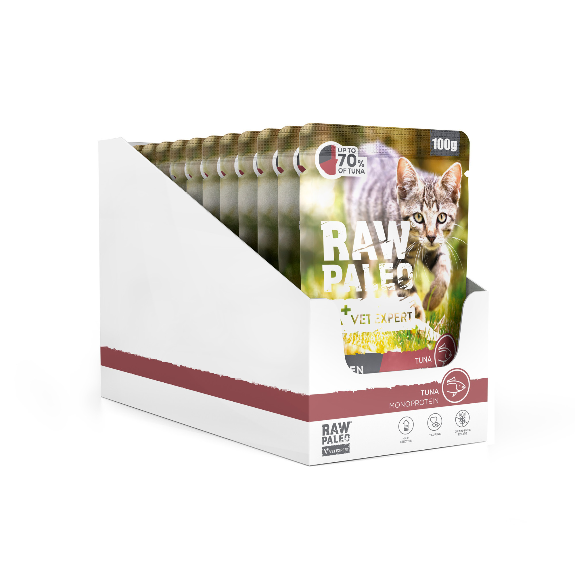 RAW PALEO KITTEN CAT TUNA 12x100g - mokra karma dla kociąt - tuńczyk