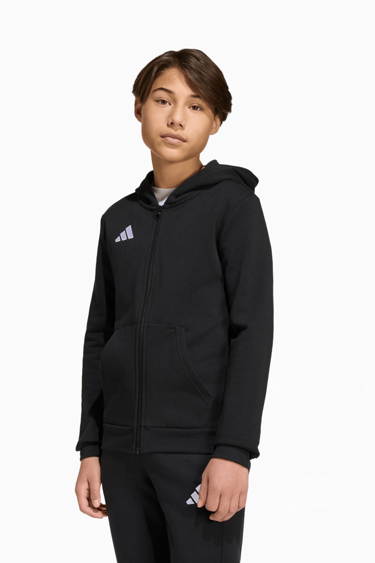 Bluza z kapturem adidas Entrada 26 Sweat Full-Zip Junior - Czarny