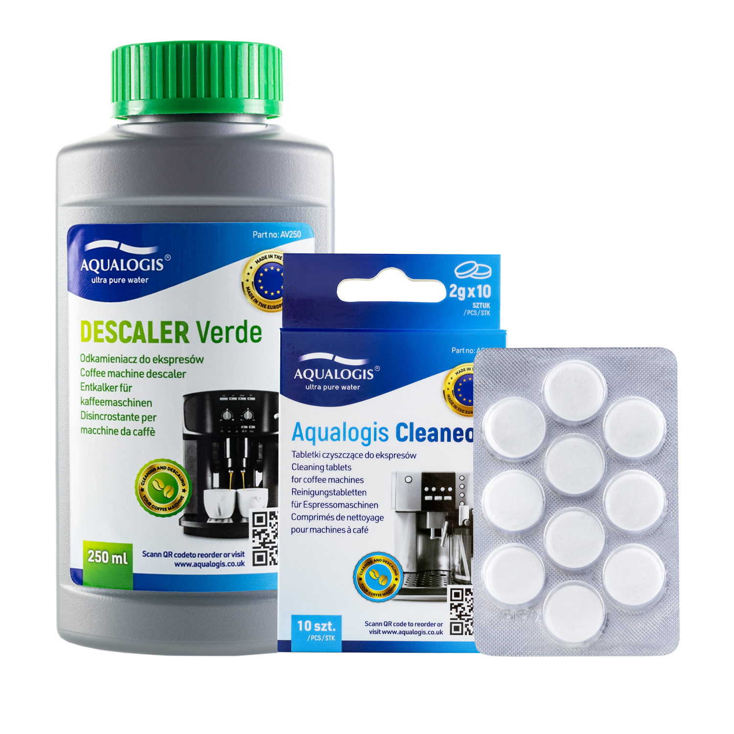 Zestaw do Ekspresu Verde250ml, Cleaneo 10tab