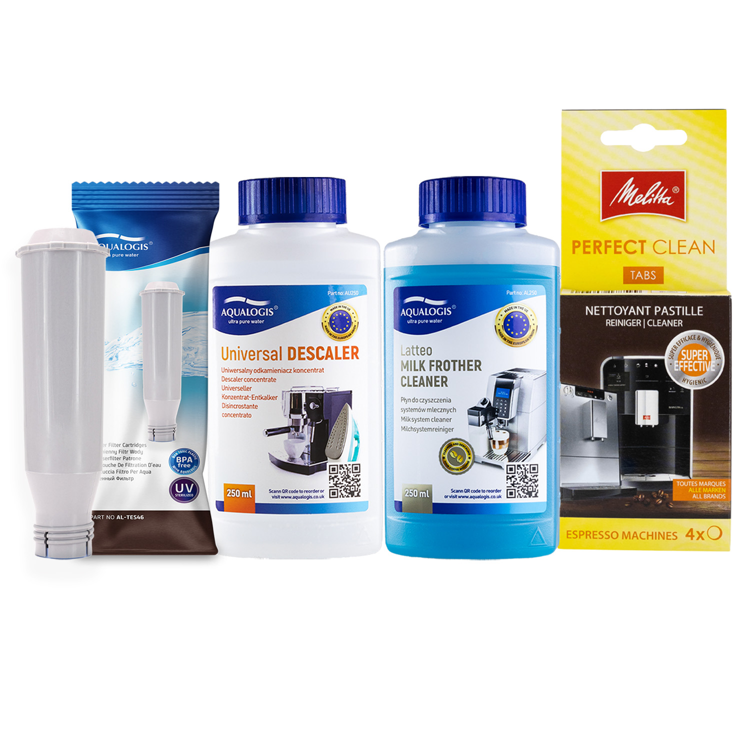Filtr Do Ekspresu Melitta AL-TES46 + Latteo 250ml + Tabletki + UniDec 250ml
