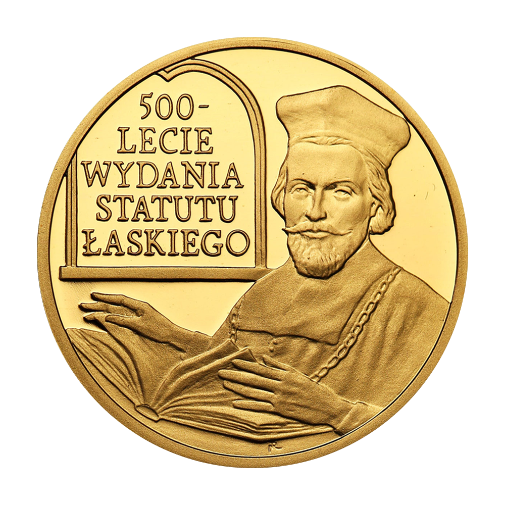Złota moneta 100 zł 500-lecie Wydania Statutu Łaskiego 2006 - wysyłka 24 h! - Mennica Skarbowa