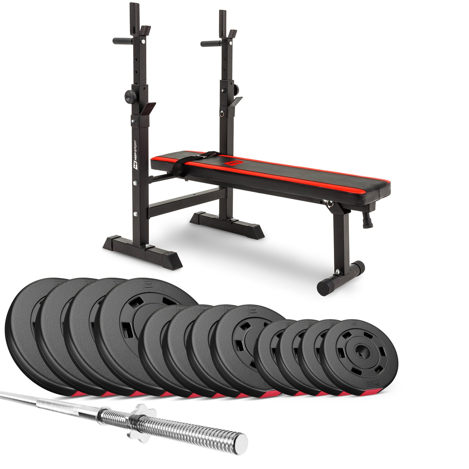 Set d’haltères en plastique 99 kg avec banc de musculation HS-1080