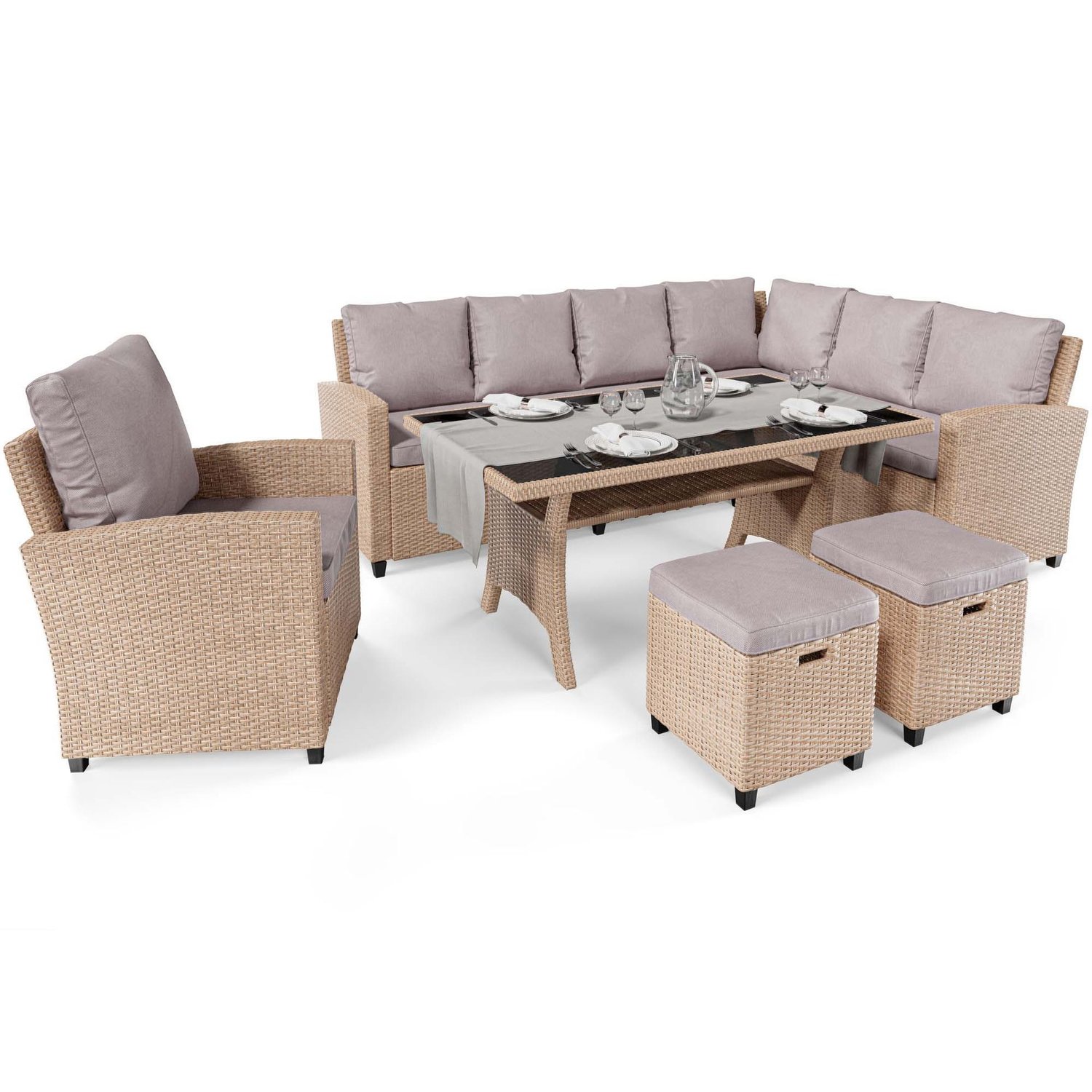 Gartenmöbel-Set ROSSANO DV-042GF - Beige/Hellgrau