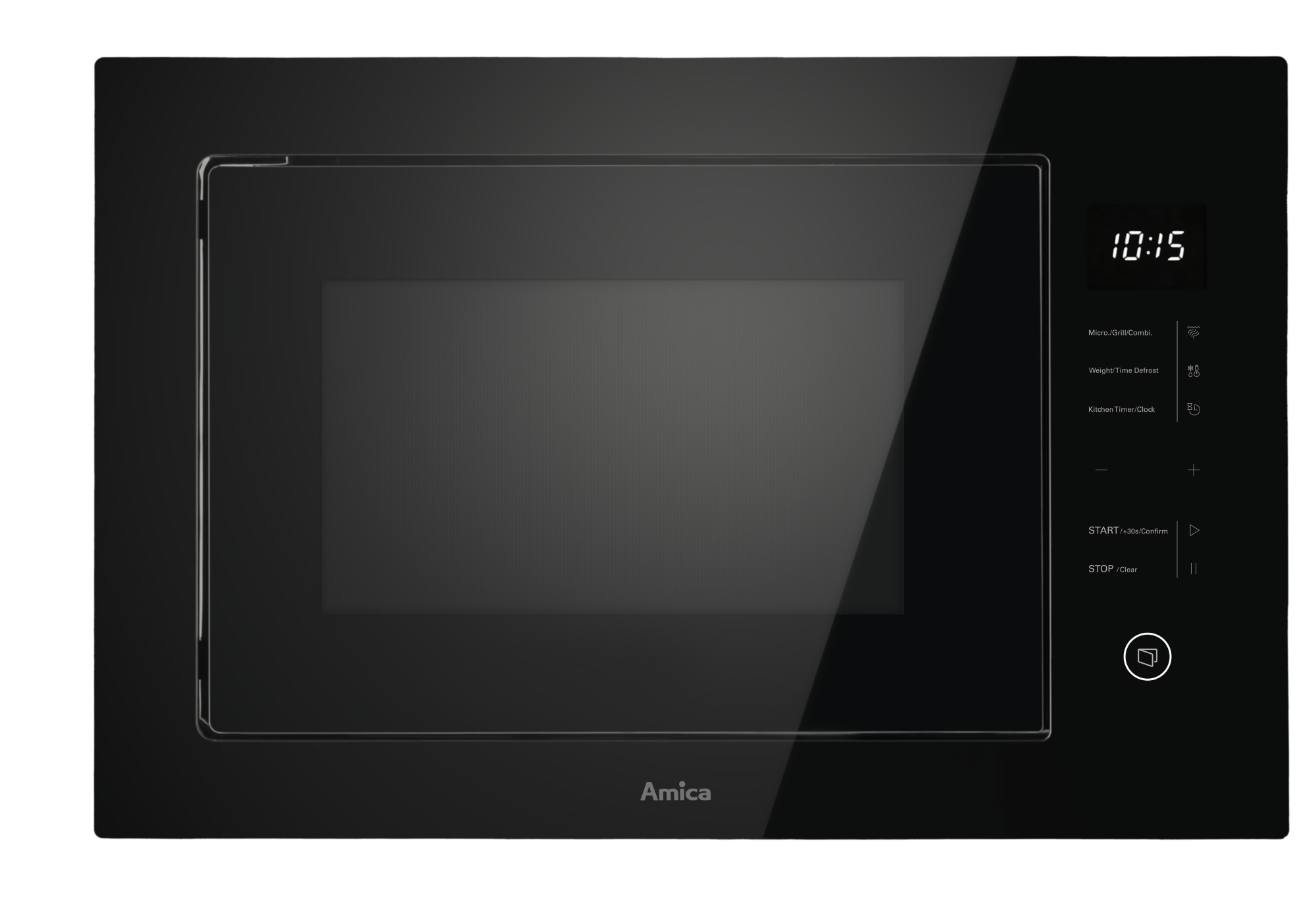 Kuchenka mikrofalowa Amica AMMB25E4SGB do zabudowy Czarny 1450 W Sterowanie: Elektroniczne