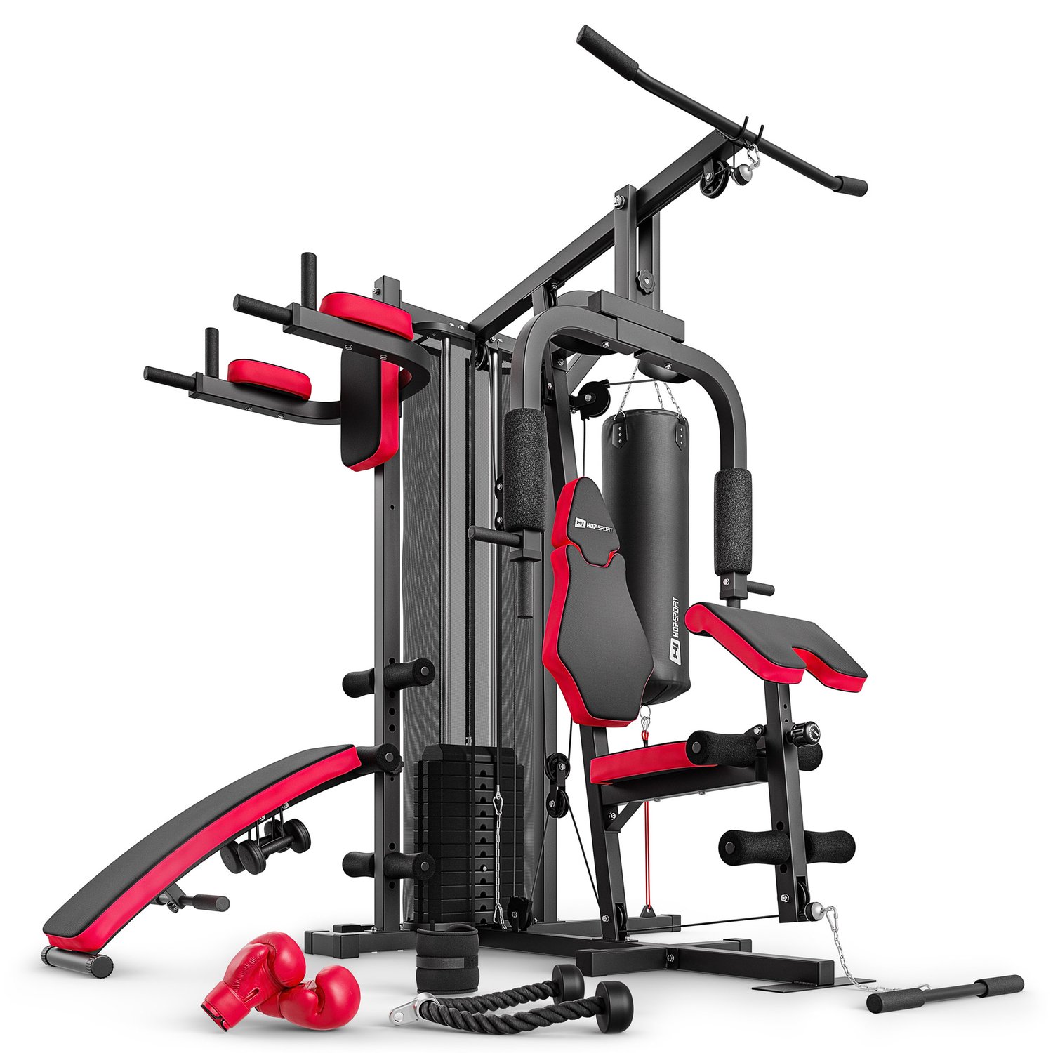 Atlas treningowy z workiem 3-stanowiskowy HS-1054K