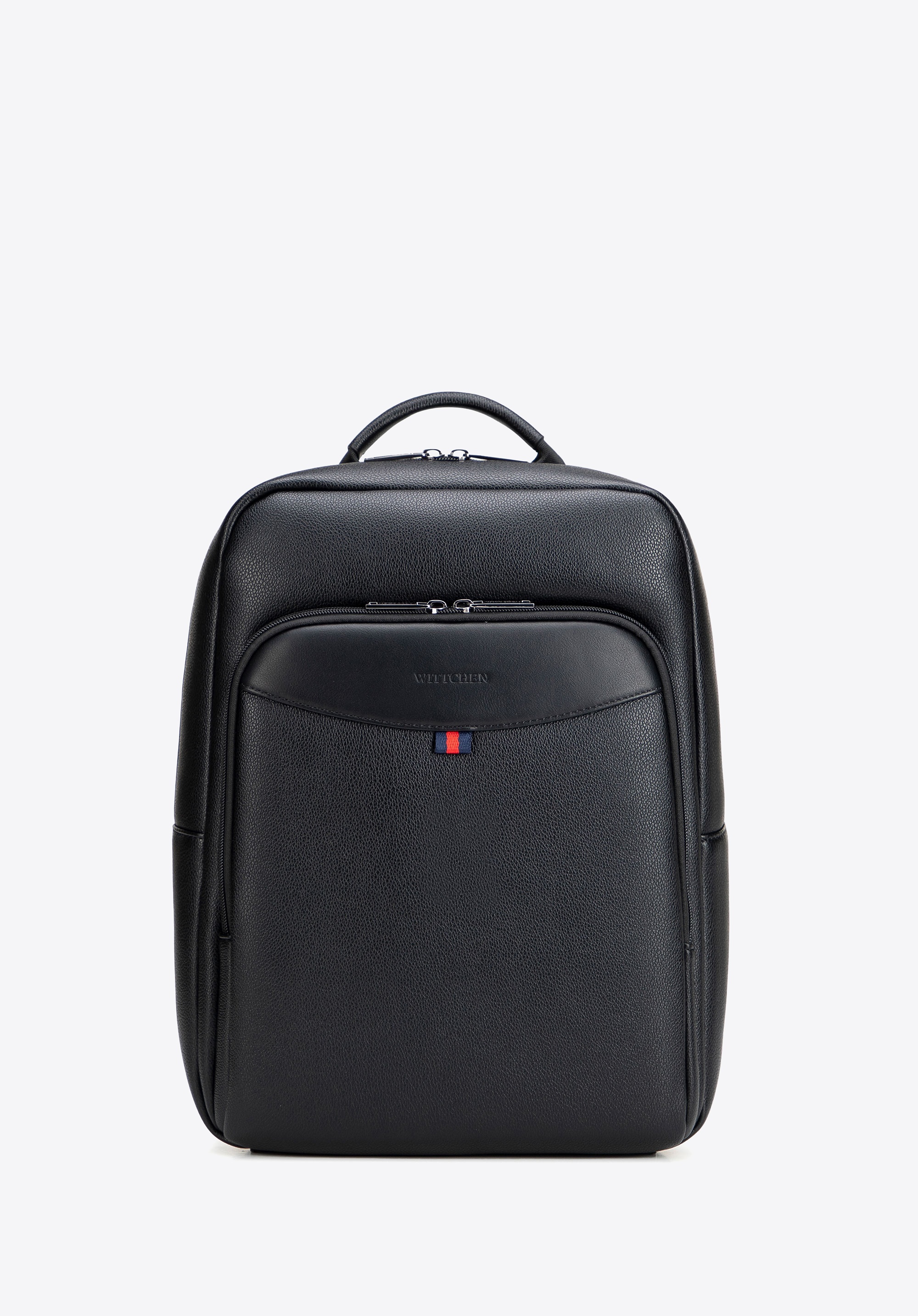 Męski plecak z ekoskóry na laptopa 15,6" czarny