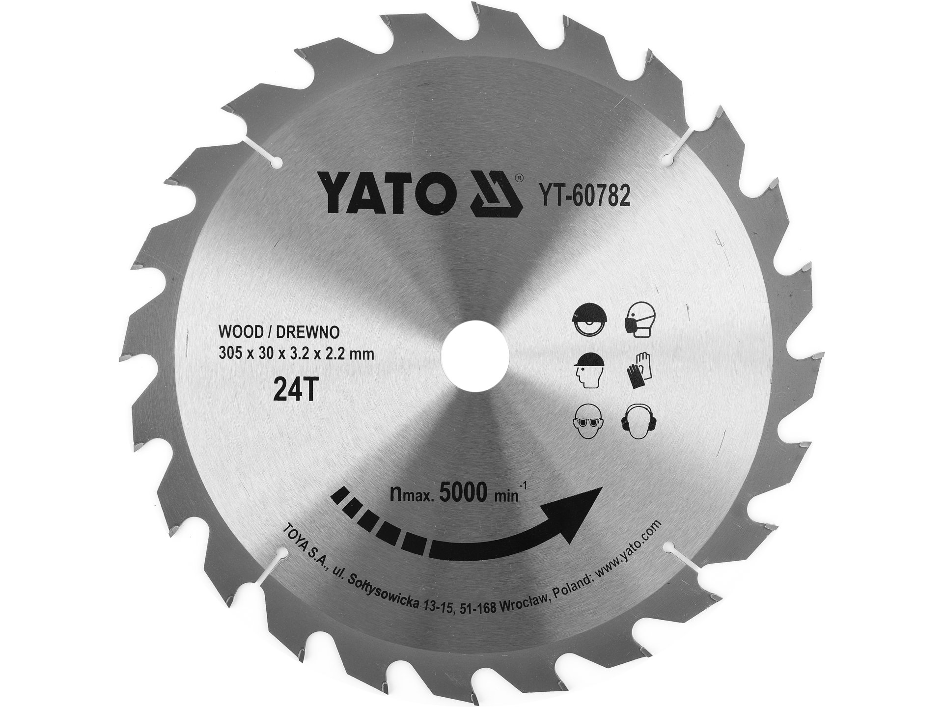 Tarcza widiowa do drewna YATO 305x30mm 24t do ukośnicy YT-60782