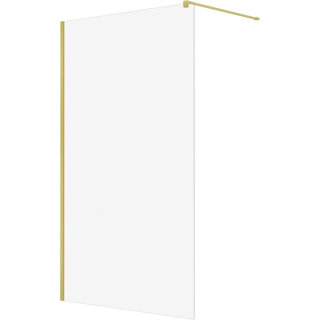 NEW TRENDY Kabina VELIO SATIN GOLD walk-in 110x200 szkło czyste 8mm z
