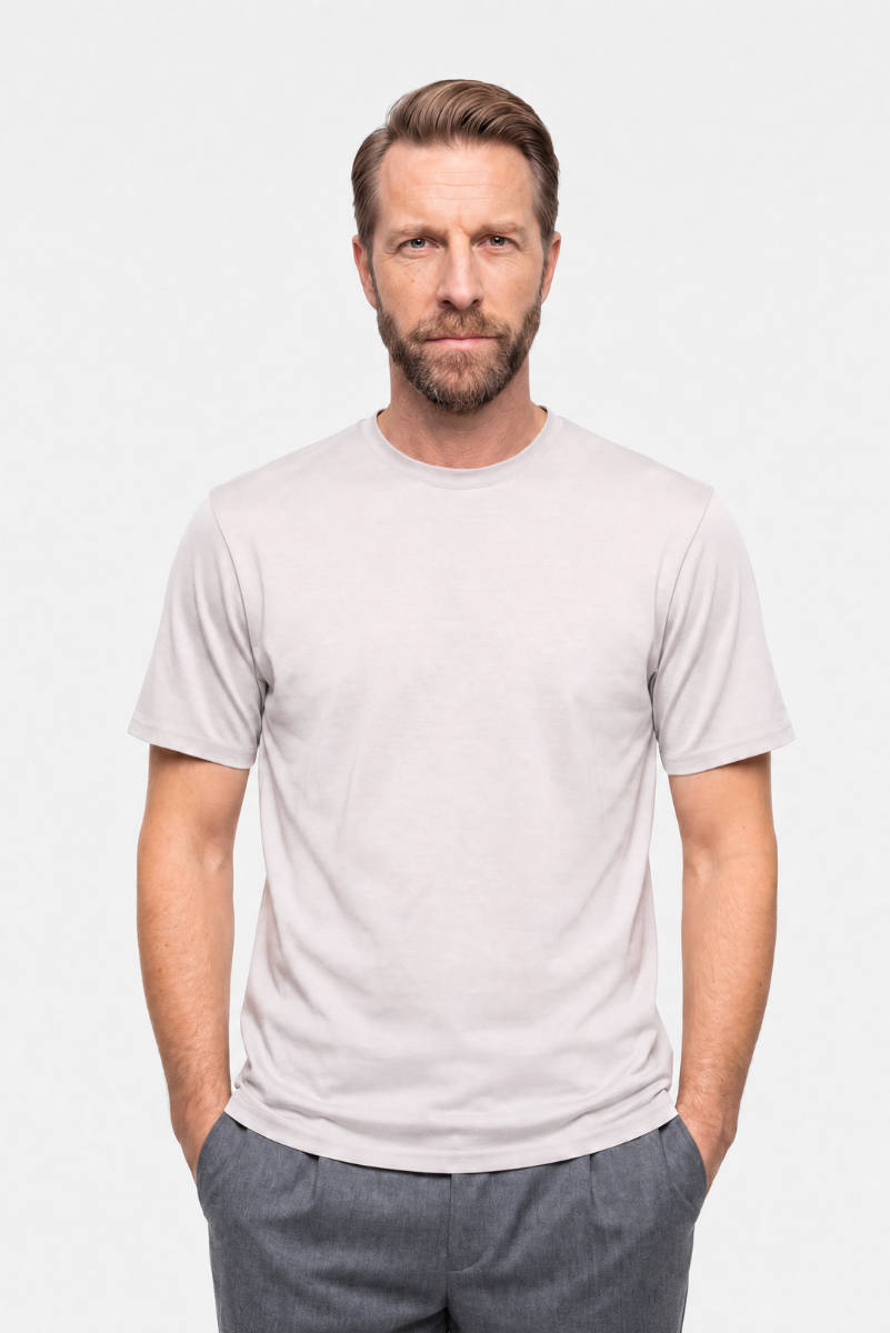 T-shirt Ocean, popielaty, bawełna organiczna z algami morskimi