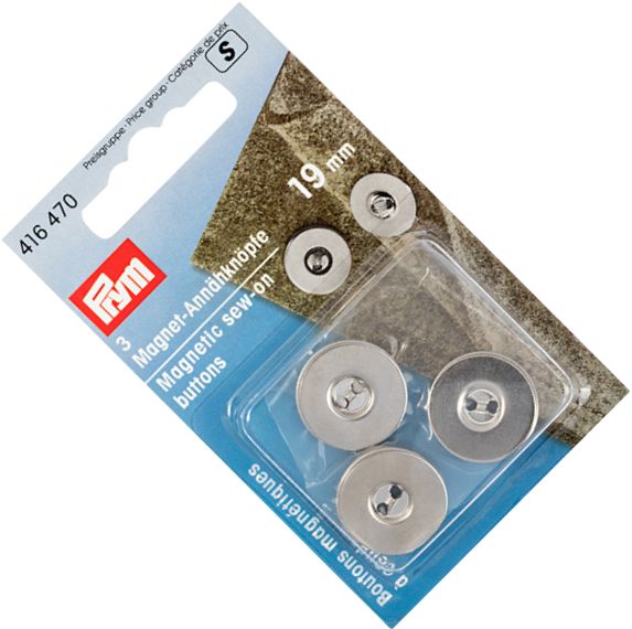 guzik magnetyczny fi 19mm srebrny 3szt PRYM 416470 .