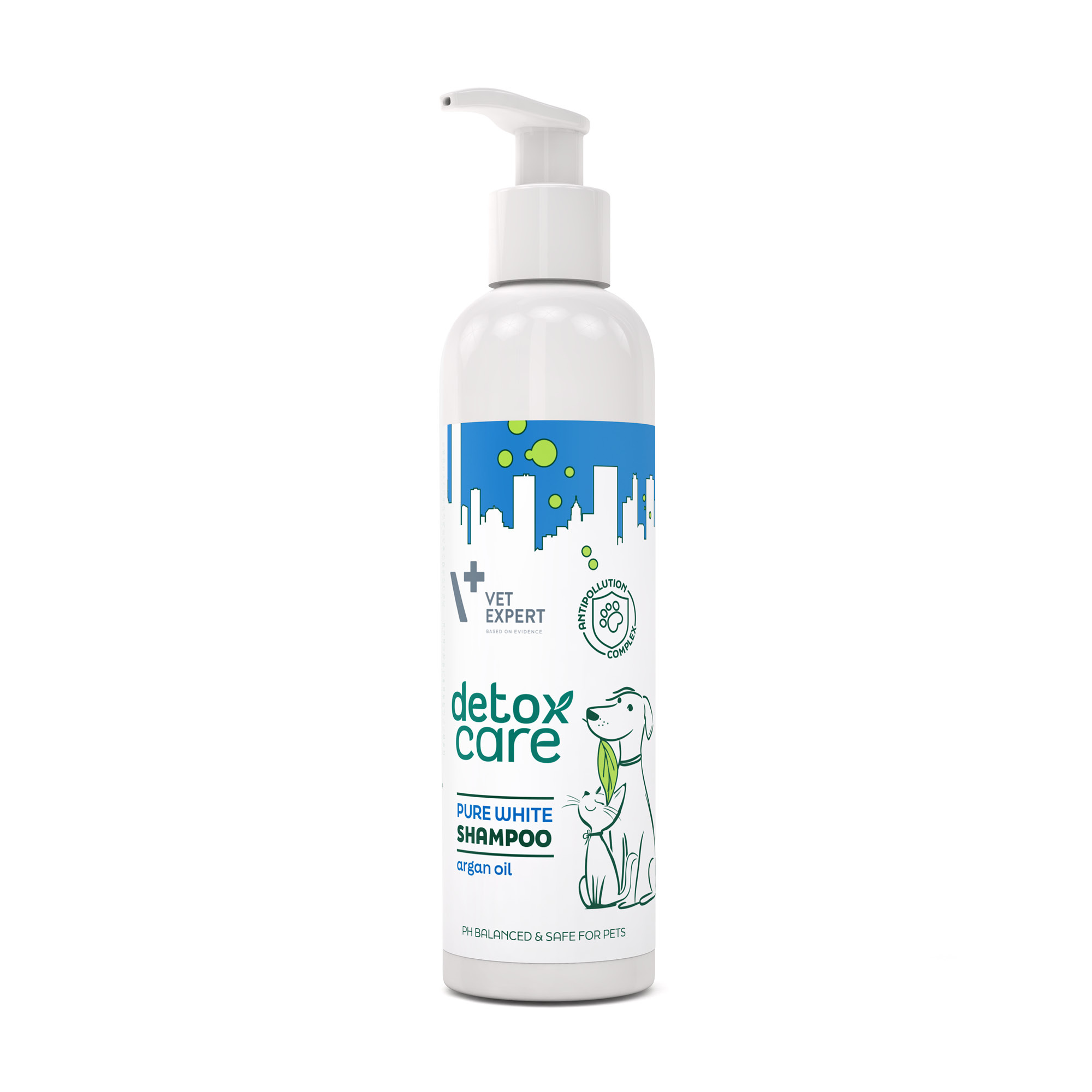 Detox Care Pure White Shampoo | VET EXPERT | 250 ml | Szampon dla psów i kotów z białą sierścią