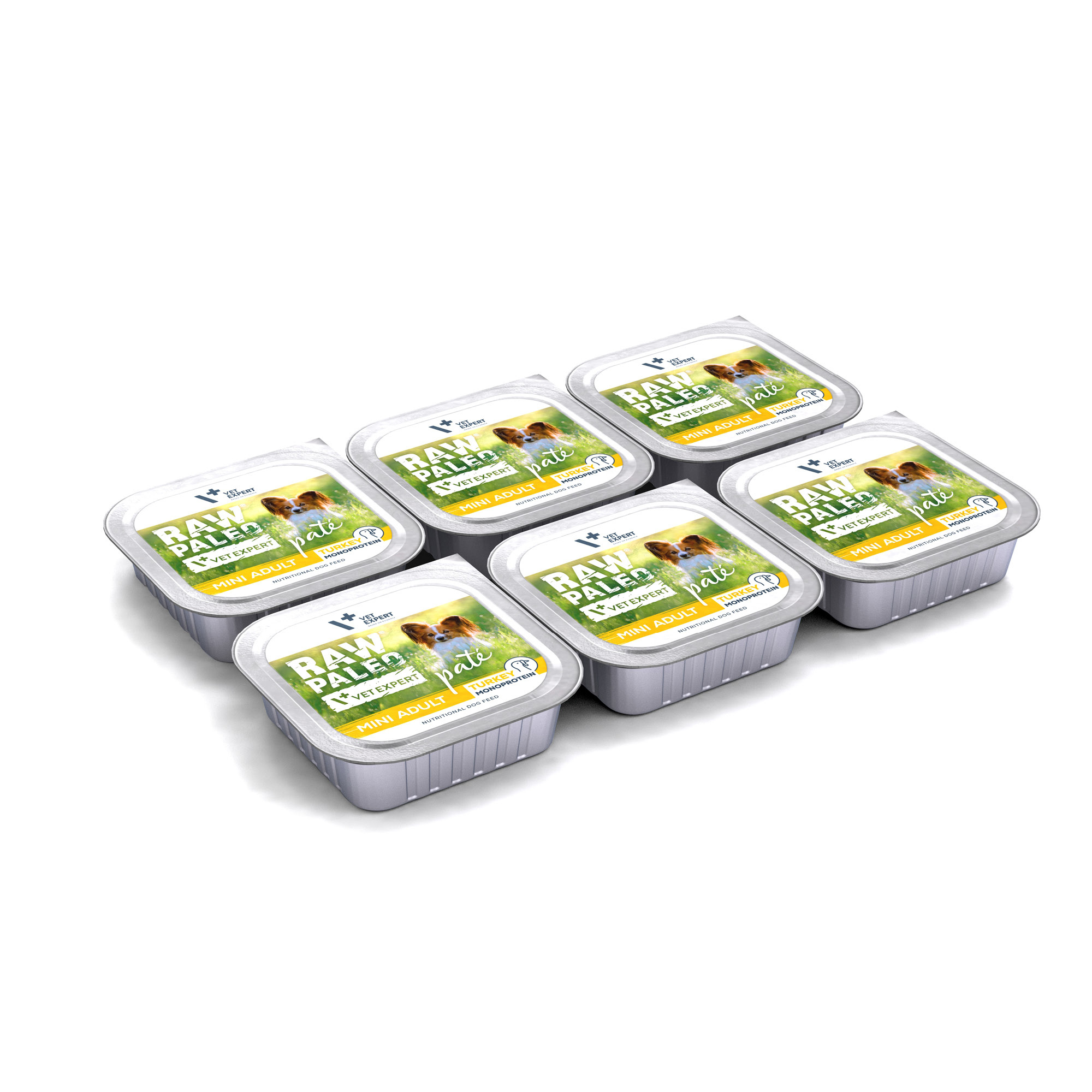 Turkey Mini Adult | RAW PALEO Pate | 6x150g | Mokra karma dla psa ras małych monoproteina z indykiem