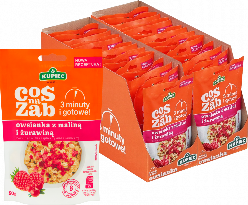 Kupiec Owsianka Coś na ząb malina-żurawina 50 g