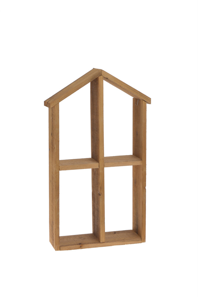 Drewniana półka brązowa domek 60 cm