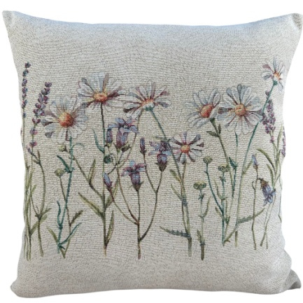 Poszewka na poduszkę EDEN Lawenda i Stokrotki 40x40cm Chenille