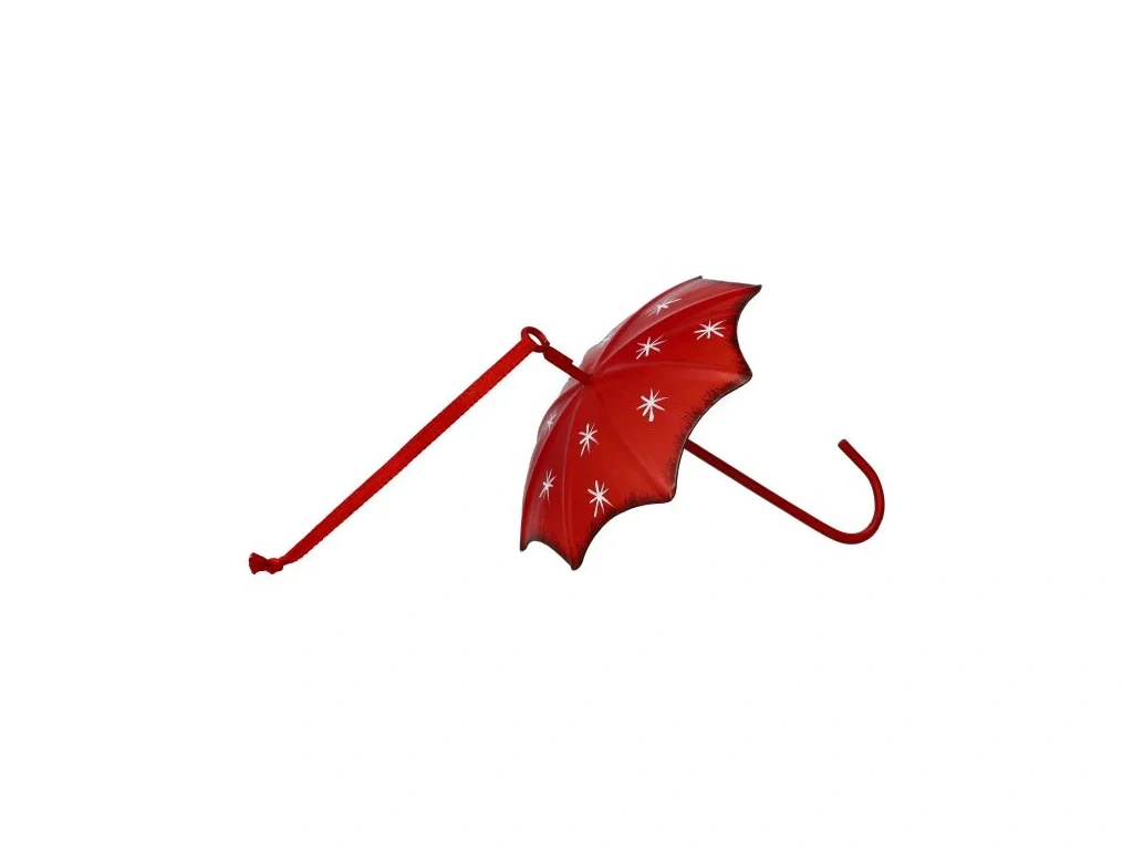 Zawieszka Parasolka metalowa czerwona 10cm