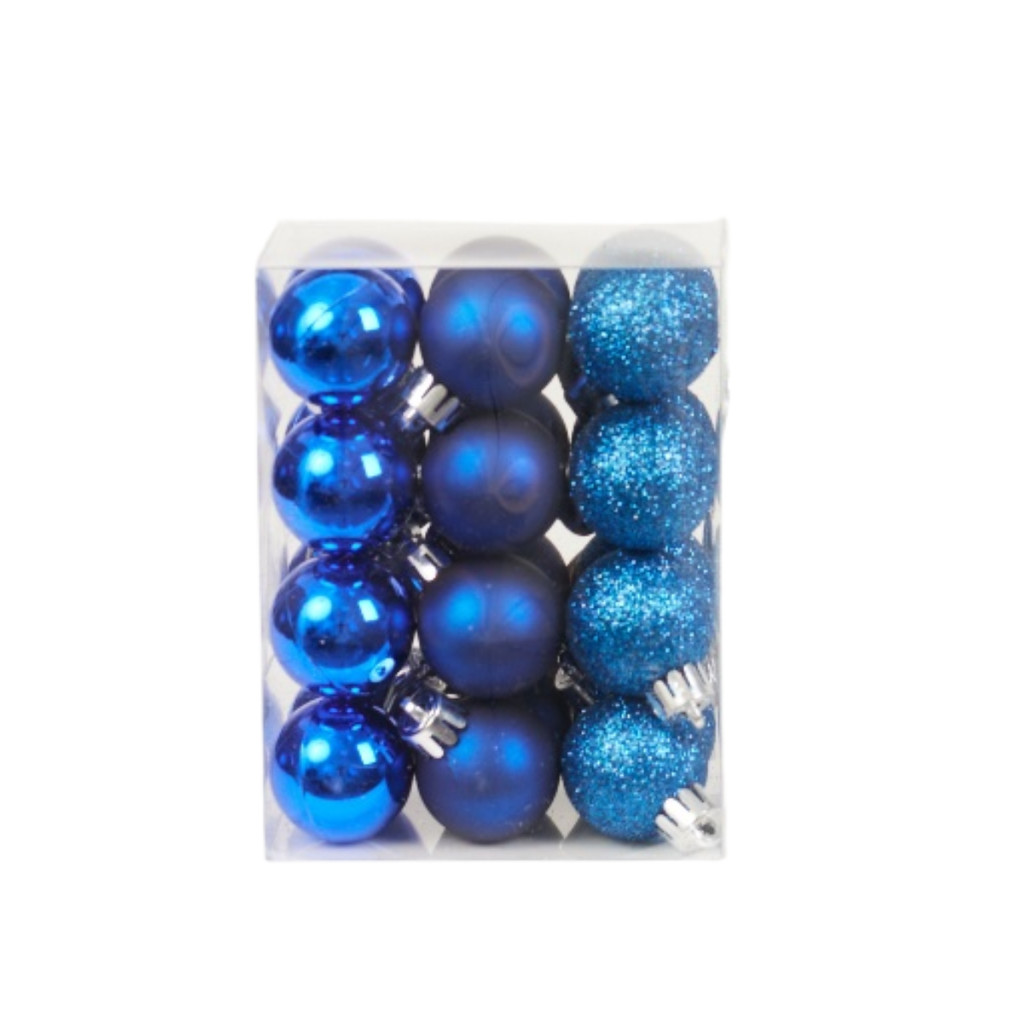 Bombki niebieskie 24szt 3cm
