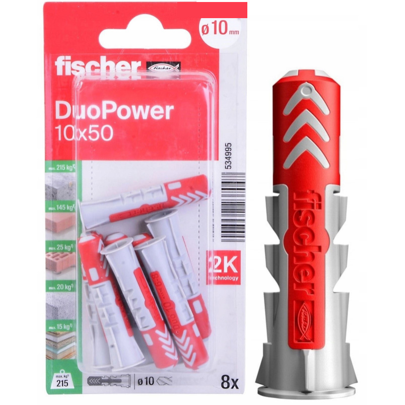 Kołek uniwersalny Duopower 10 x 50mm 8 sztuk Fischer