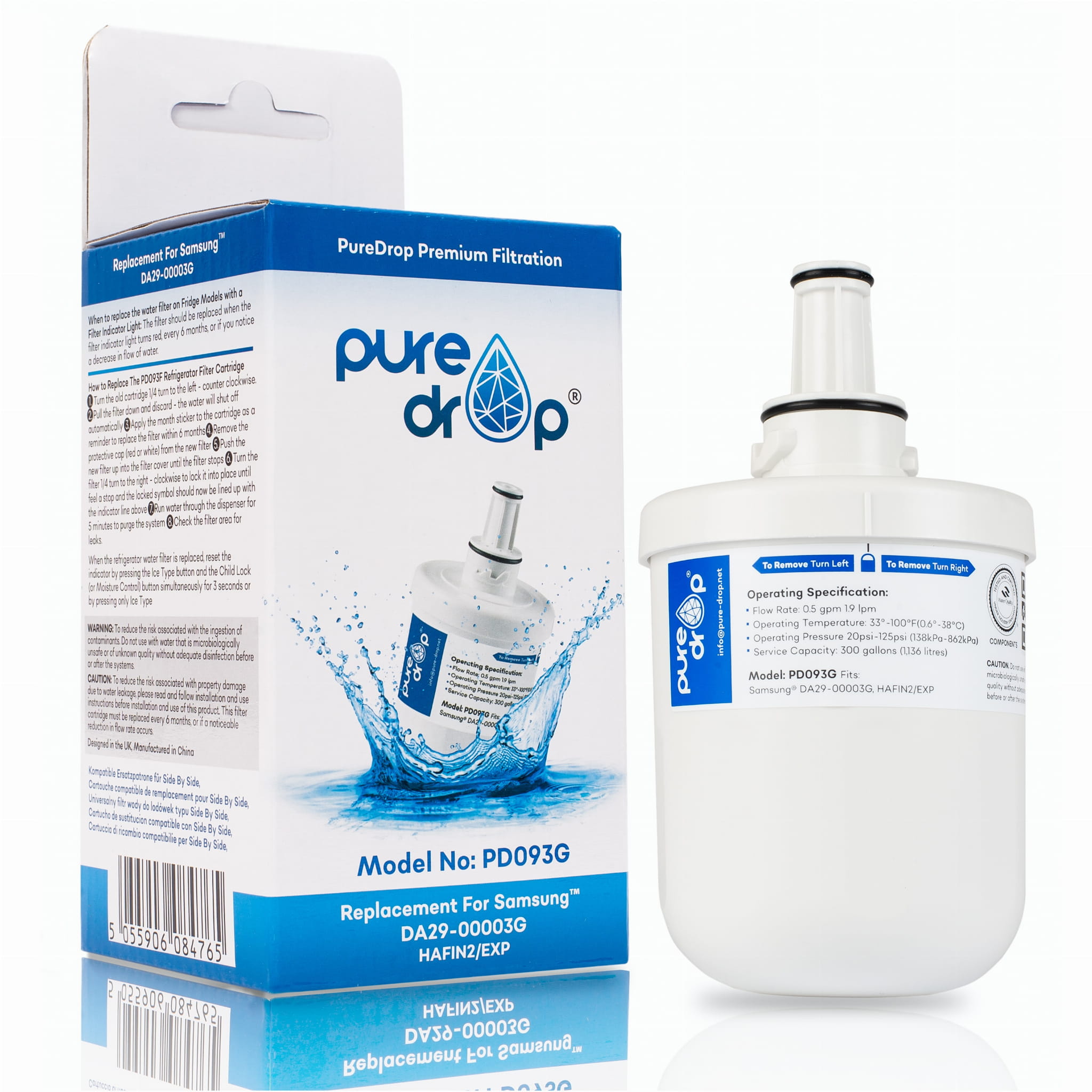 PureDrop PD093G Filtr Do Lodówki Samsung DA29-00003G HAFIN2/EXP Zamiennik