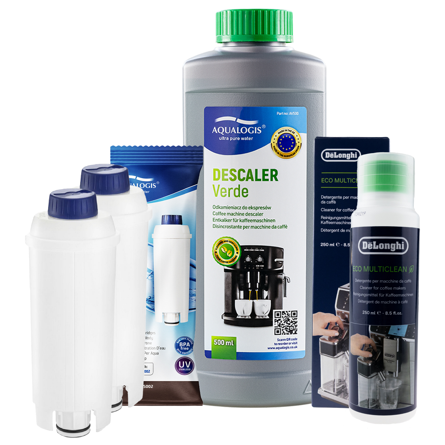 2x Filtr Do Ekspresu Delonghi AL-S002 + DLSC550 + Odkamieniacz 500ml