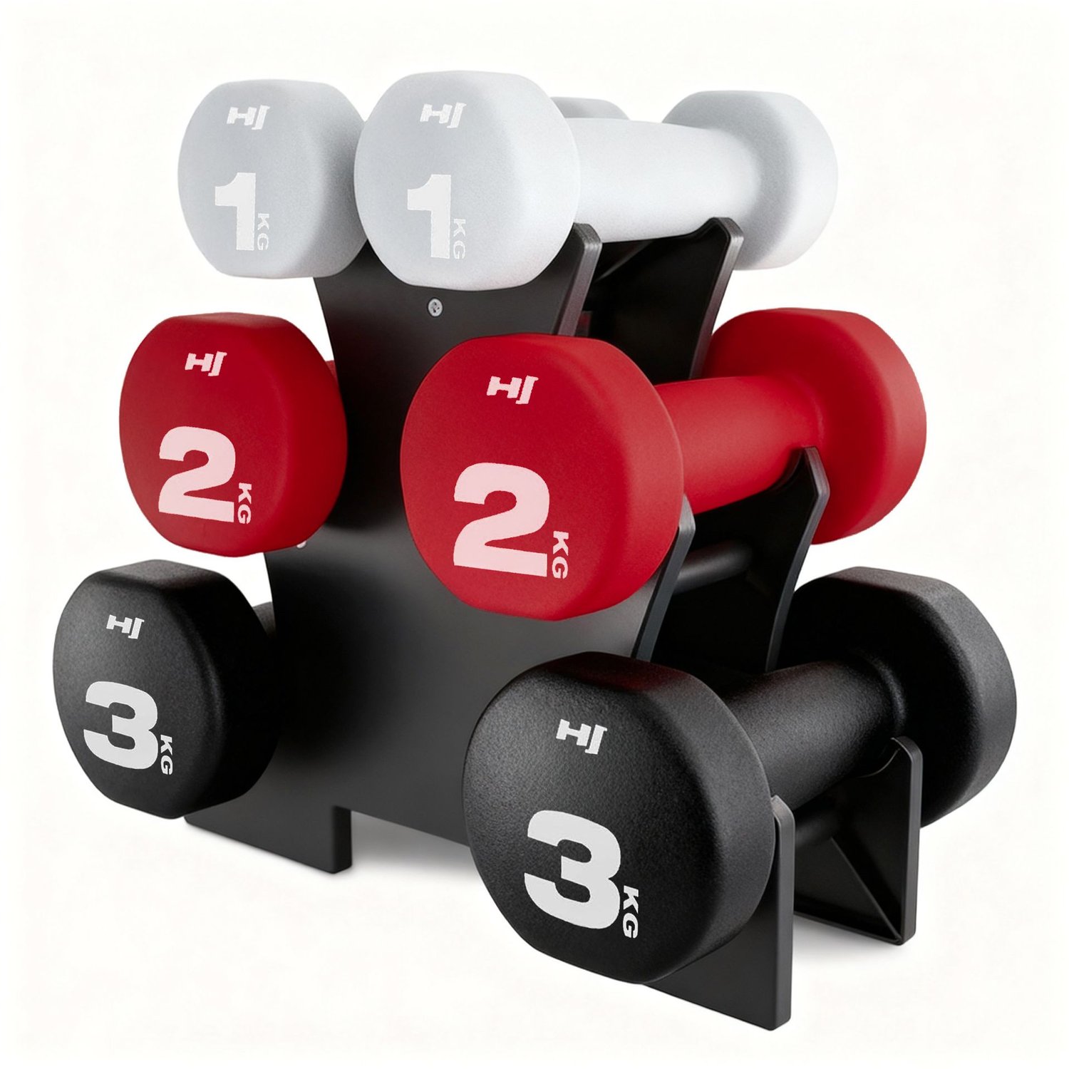 Set d'haltères en néoprène avec support HS-V122DRS
