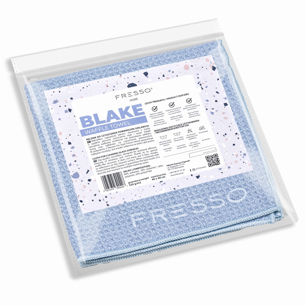Fresso Home Blake Waffle Towel - mikrofibra waflowa do czyszczenia powierzchni szklanych 40x40cm