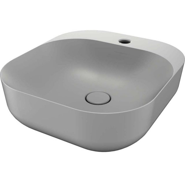 SDR CERAMICHE Umywalka nablatowa POOL 3 GRIGIO 47x42 z korkiem G.K3