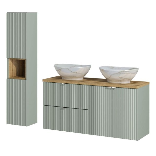 COMAD Zestaw mebli LINE REED GREEN 2 szafki z blatem WOTAN 120 cm, 2