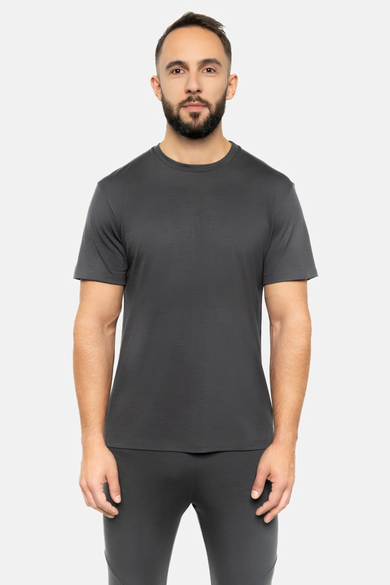 T-shirt sportowy z wełny merino 195, khaki