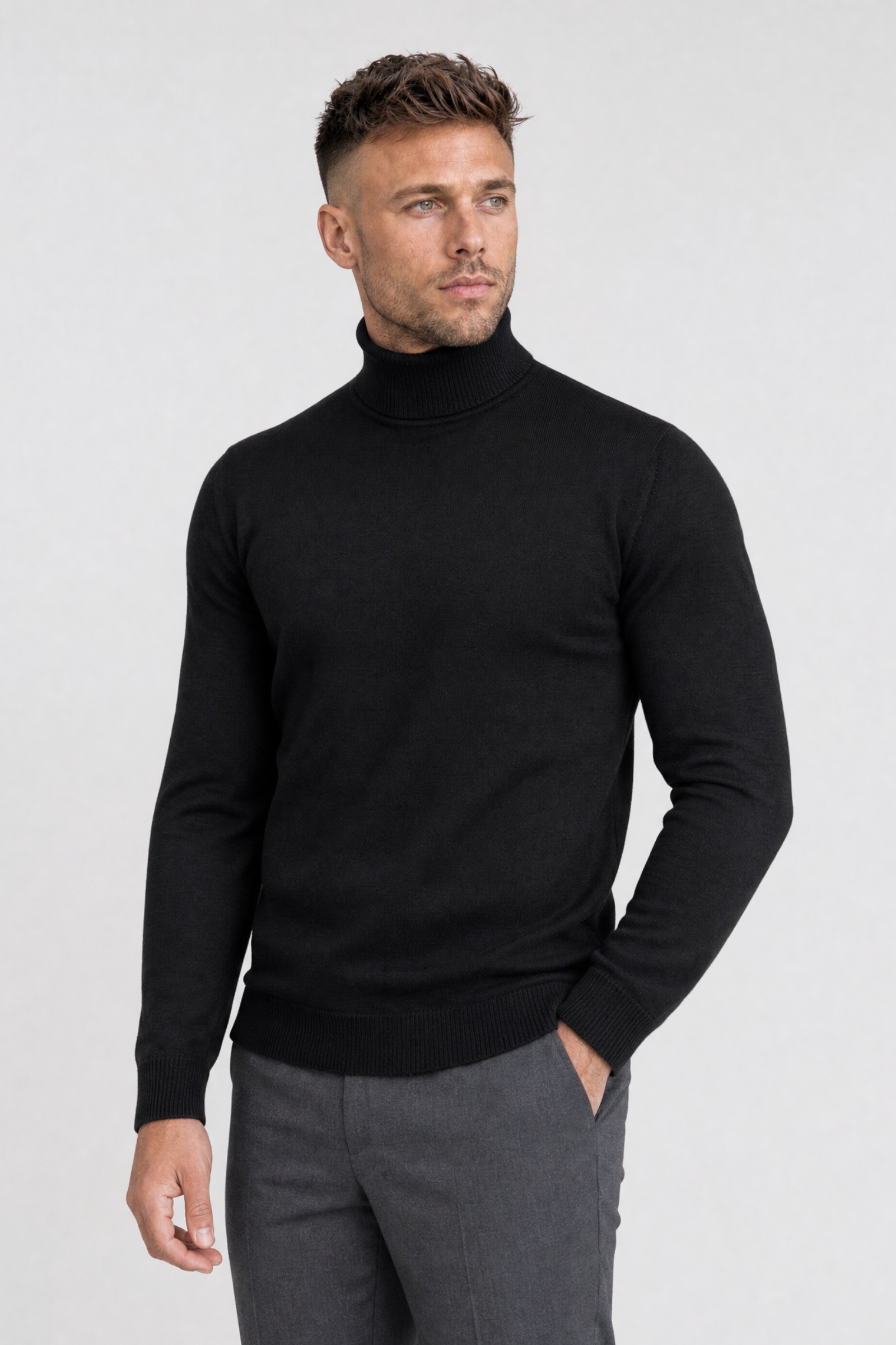 Golf Cashwool Zegna Baruffa, czarny