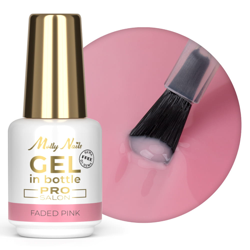 Żel budujący w butelce z pędzelkiem Gel in Bottle Molly Nails Pro Salon Faded Pink HEMA/Di-HEMA Free 15g