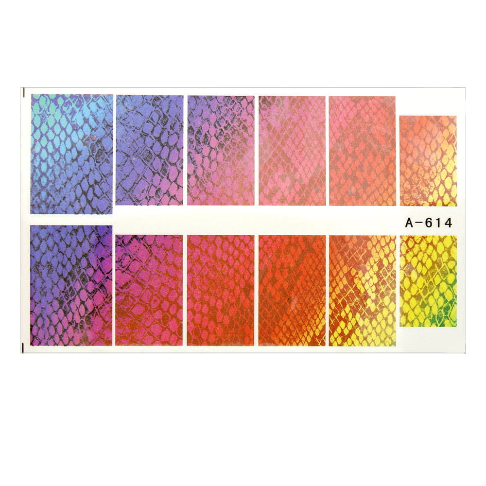 Naklejki wodne do paznokci arkusz 9 x 5,5 cm a Nr 614