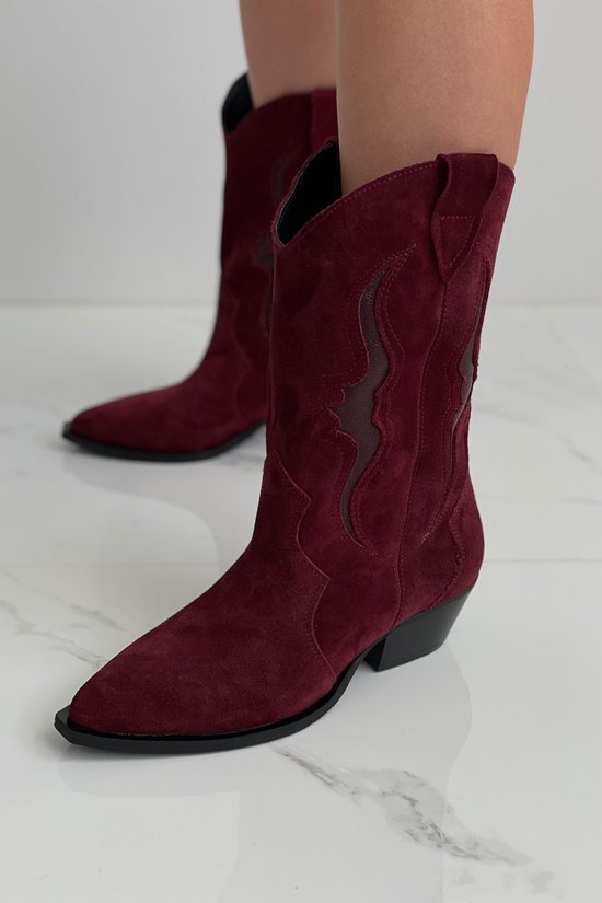 Kozaki damskie 0074 - 7 Bordo