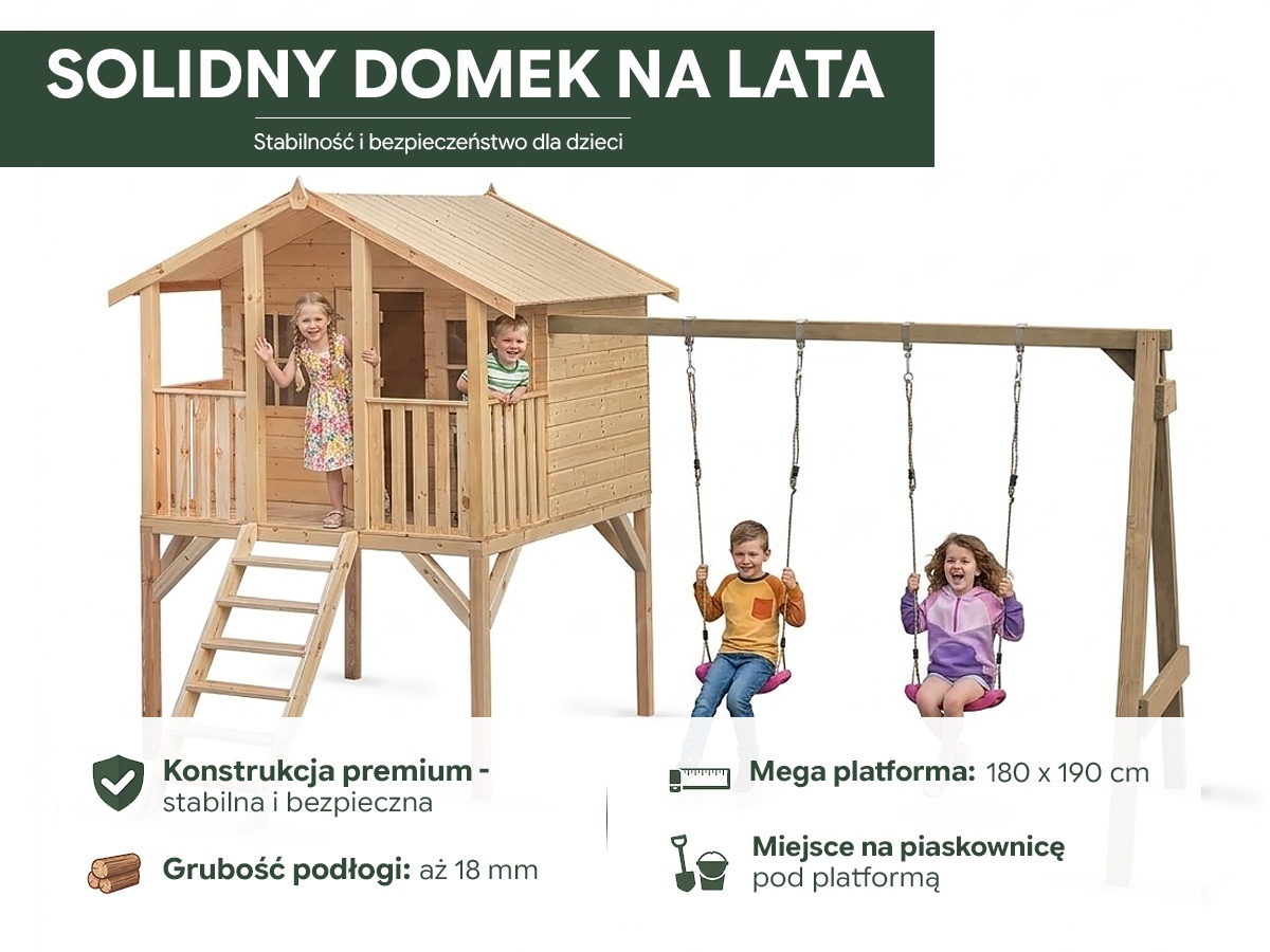 Domek zabaw Borys z huśtawką