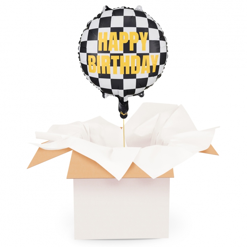 Szachownica Happy Birthday - Balon z helem