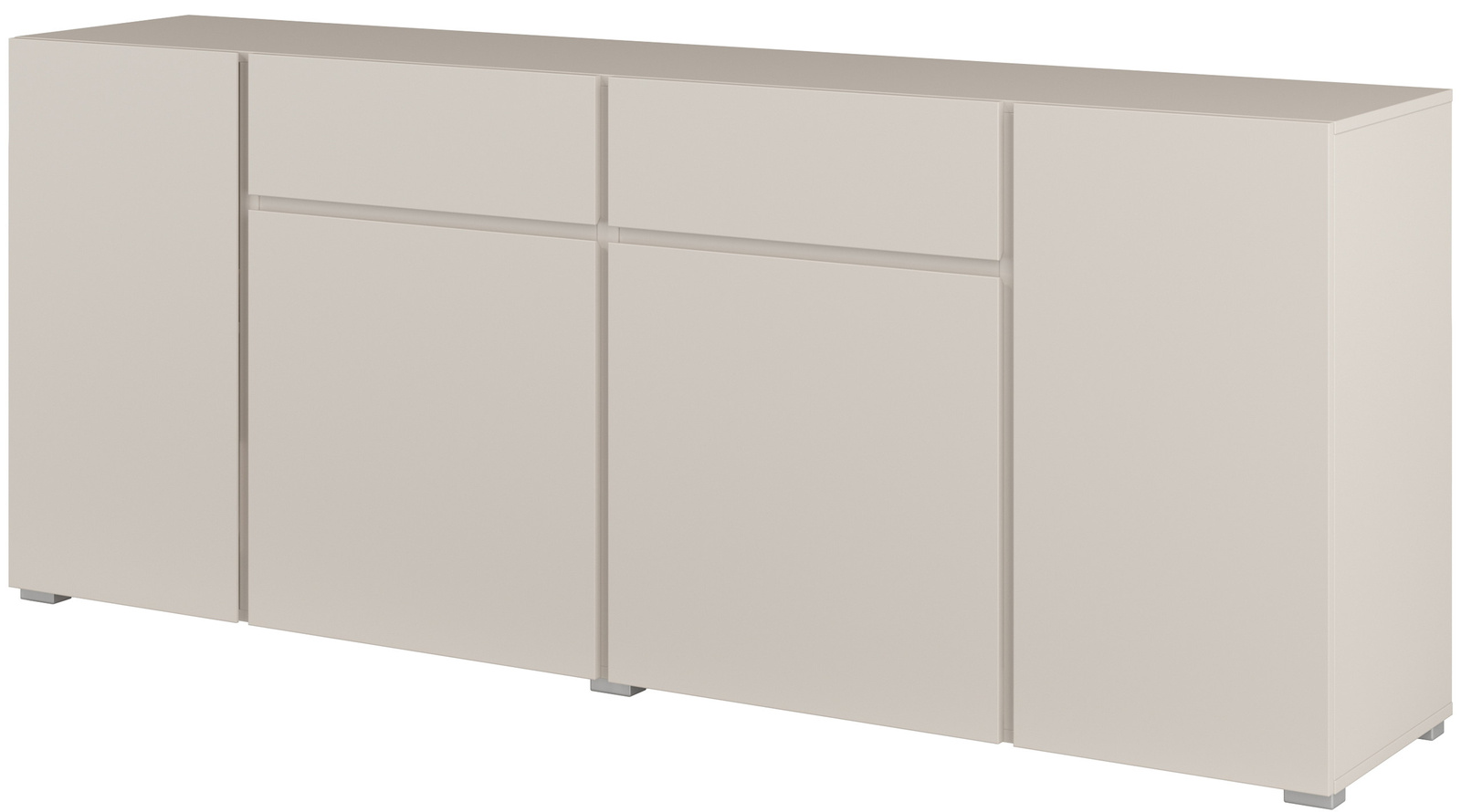 Komoda z szufladami 195 cm i półkami do salonu ASYMETRIC kaszmir