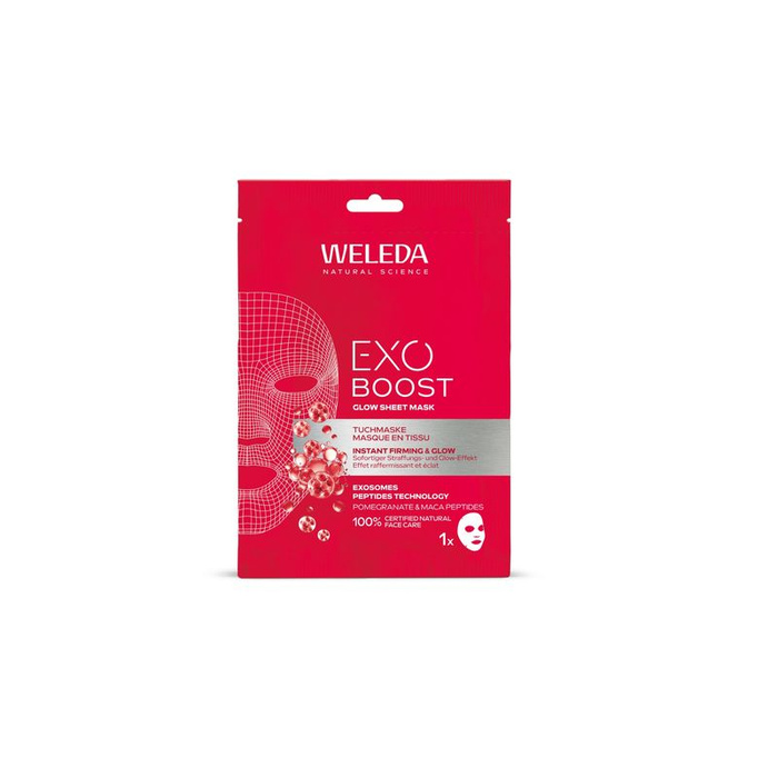 WELEDA Exo Boost Maseczka w płachcie z granatem i peptydami maca, 20 ml