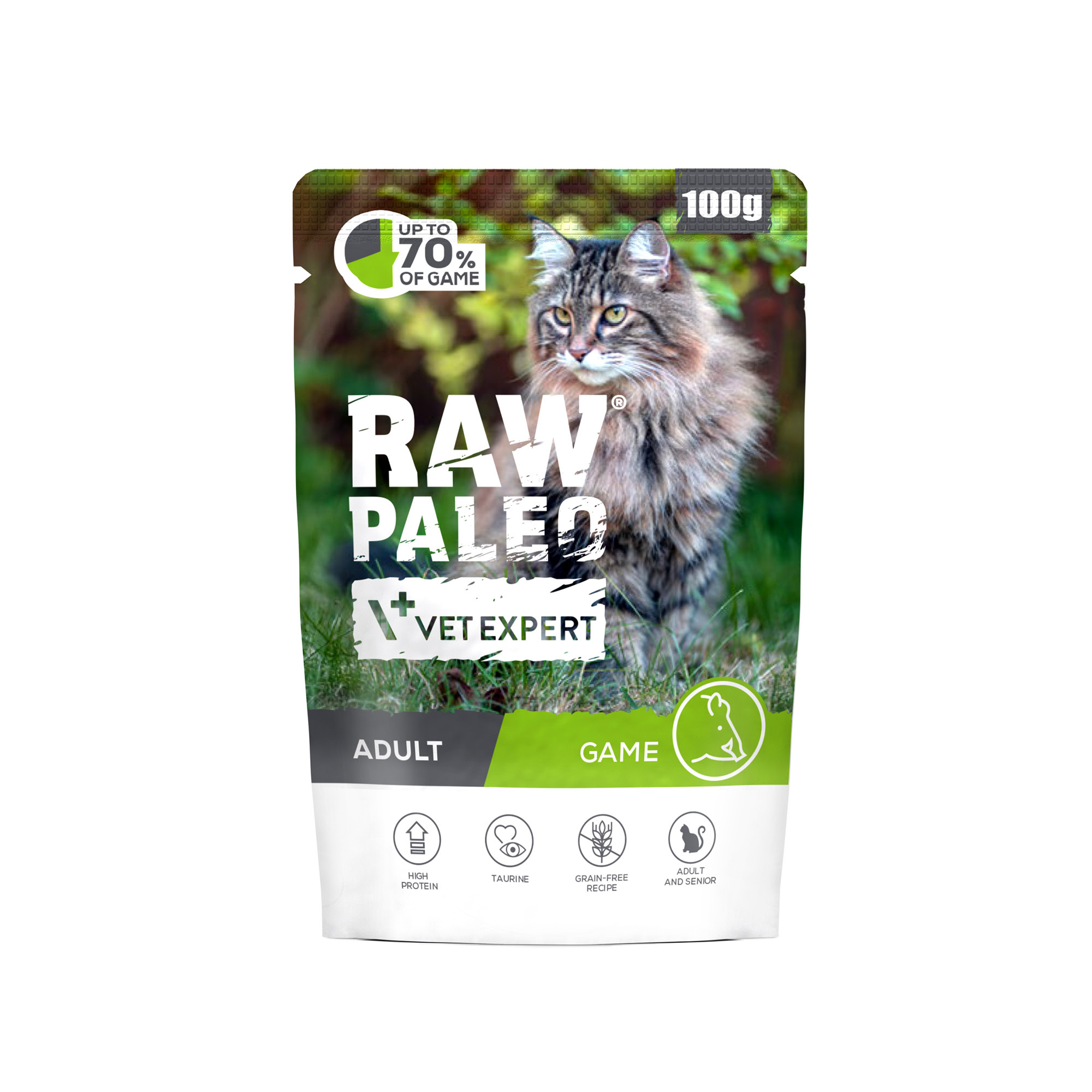 RAW PALEO ADULT CAT GAME 100g - mokra karma dla kotów dorosłych - dziczyzna