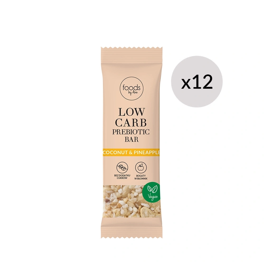 Low Carb Prebiotic Bar Coconut & Pineapple, 35 g x12