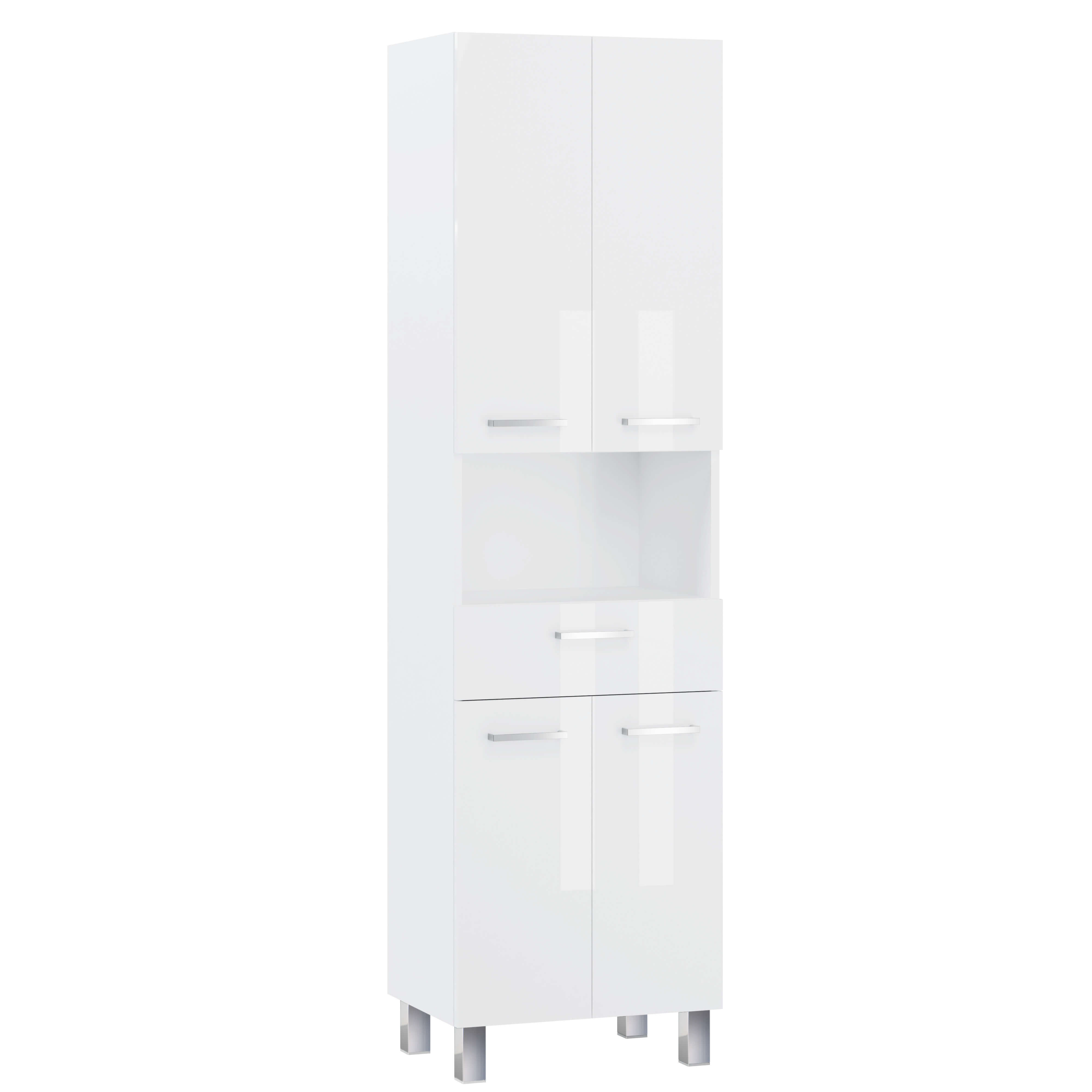 Astor Diuna szafka 50x35x180 cm boczna stojąca słupek biały AM-LUC-250-27