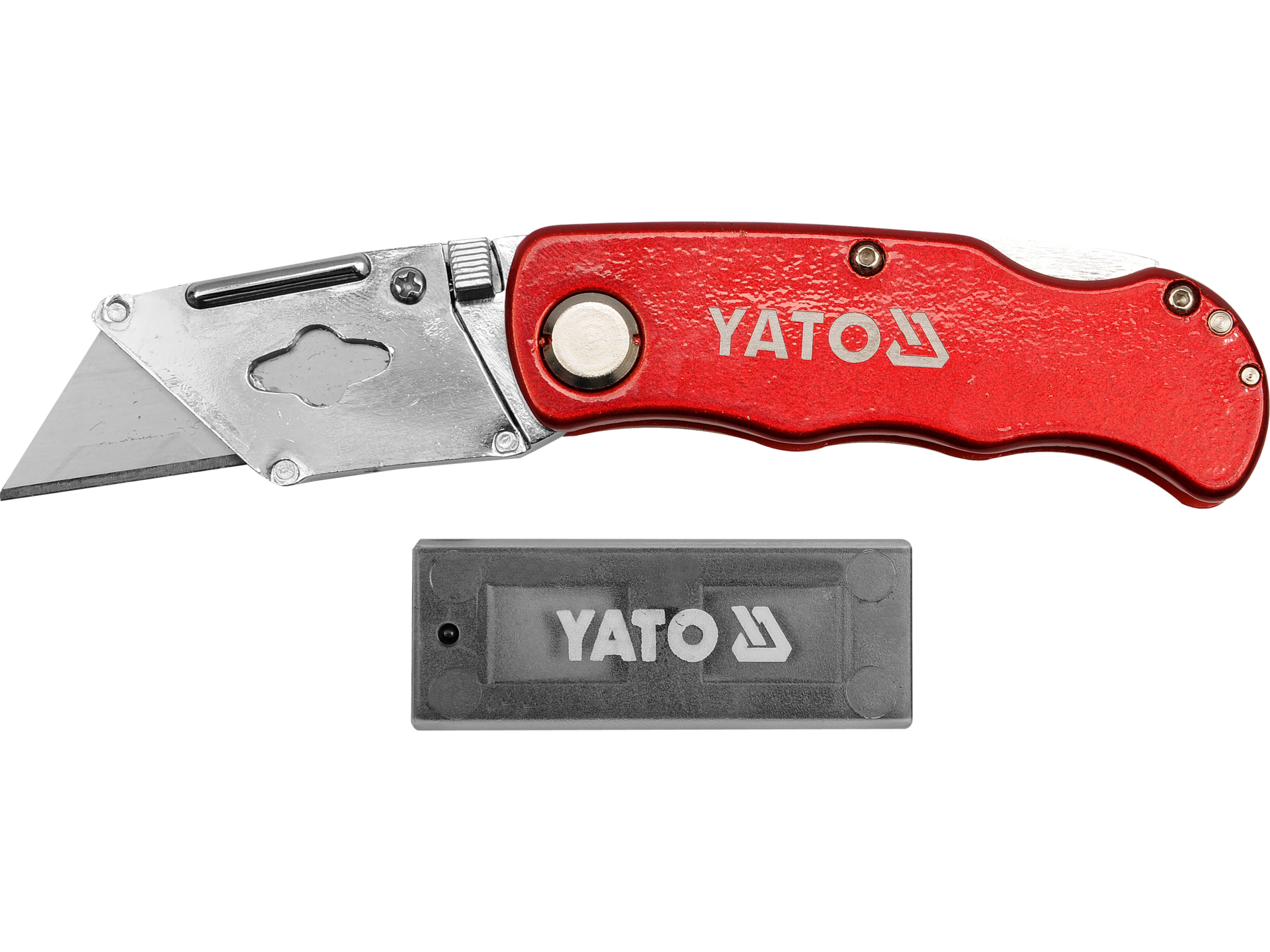Nożyk składany YATO z ostrzem trapezowym 61x33mm aluminiowy YT-7532