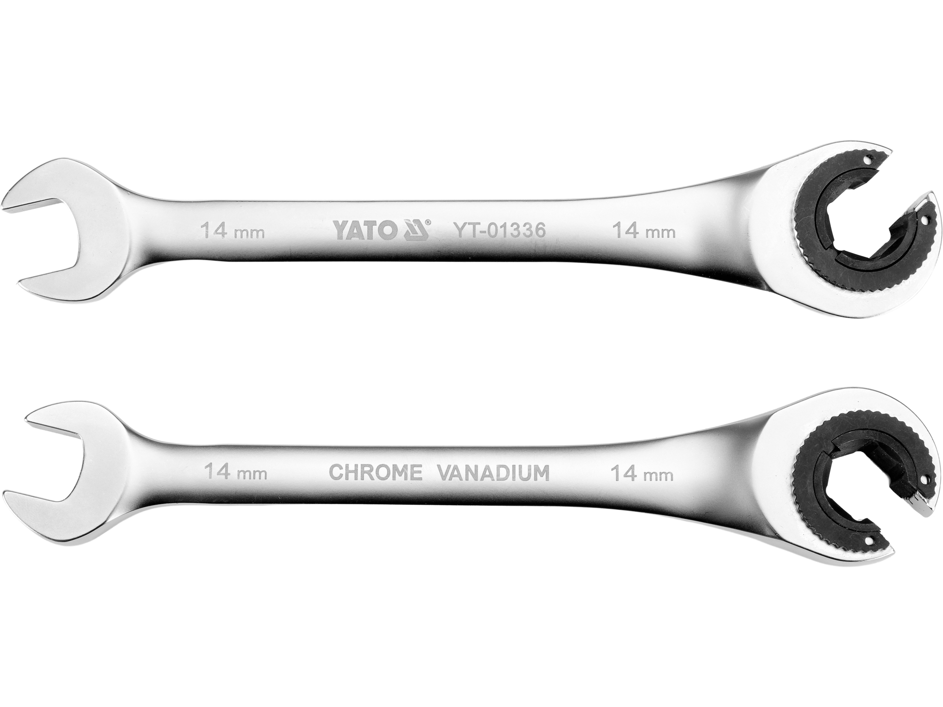 Klucz oczkowy otwarty YATO 14mm z grzechotką do przewodów CrV YT-01336