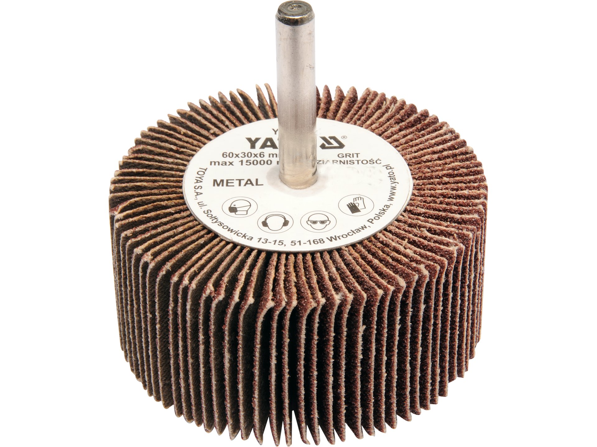 Ściernica listkowa YATO trzpieniowa 60x30x6mm do szlifowania metalu YT-83361