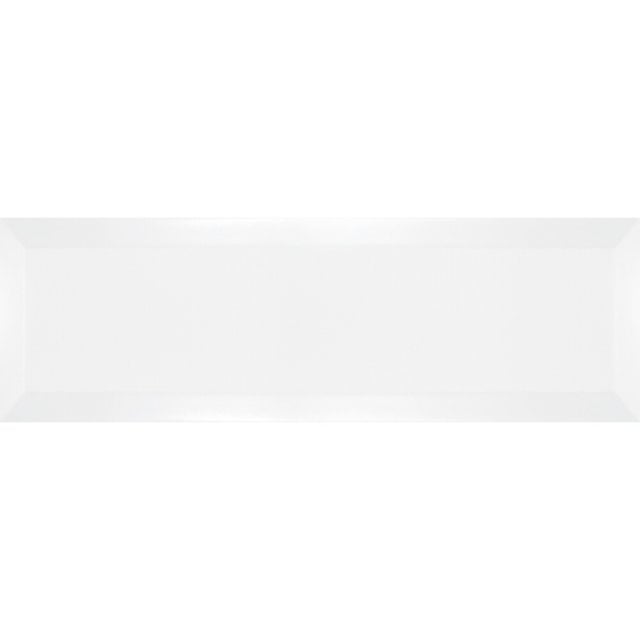 Płytka ścienna hiszpańska Ribesalbes BISEL BLANCO BRILLO 10x30 gat. I
