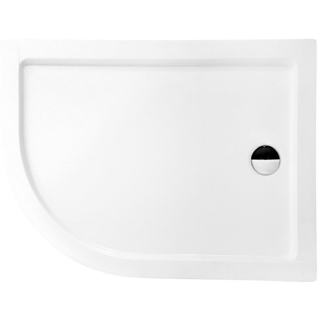 BESCO Brodzik półokrągły SATURN prawy 100x80x15 biały #BAS-100-NP