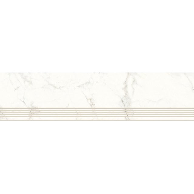 Gres szkliwiony stopnica CALACATTA MILD white satin 29,8x119,8 gat. I
