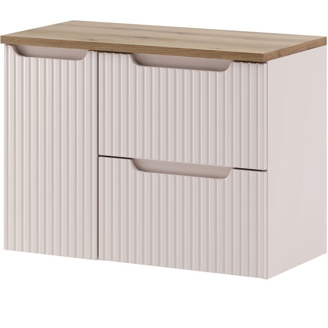 COMAD Zestaw mebli NOVA CASHMERE 2 szafki z blatem NOVA OAK 80 cm