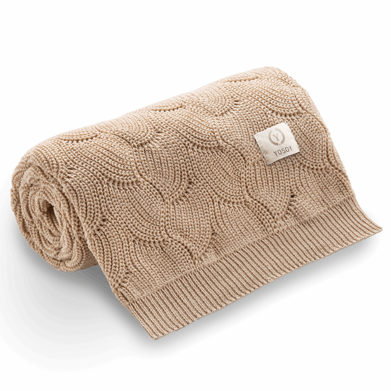 Yosoy Kocyk Waves eco cotton - 100 x 80 cm-Beige