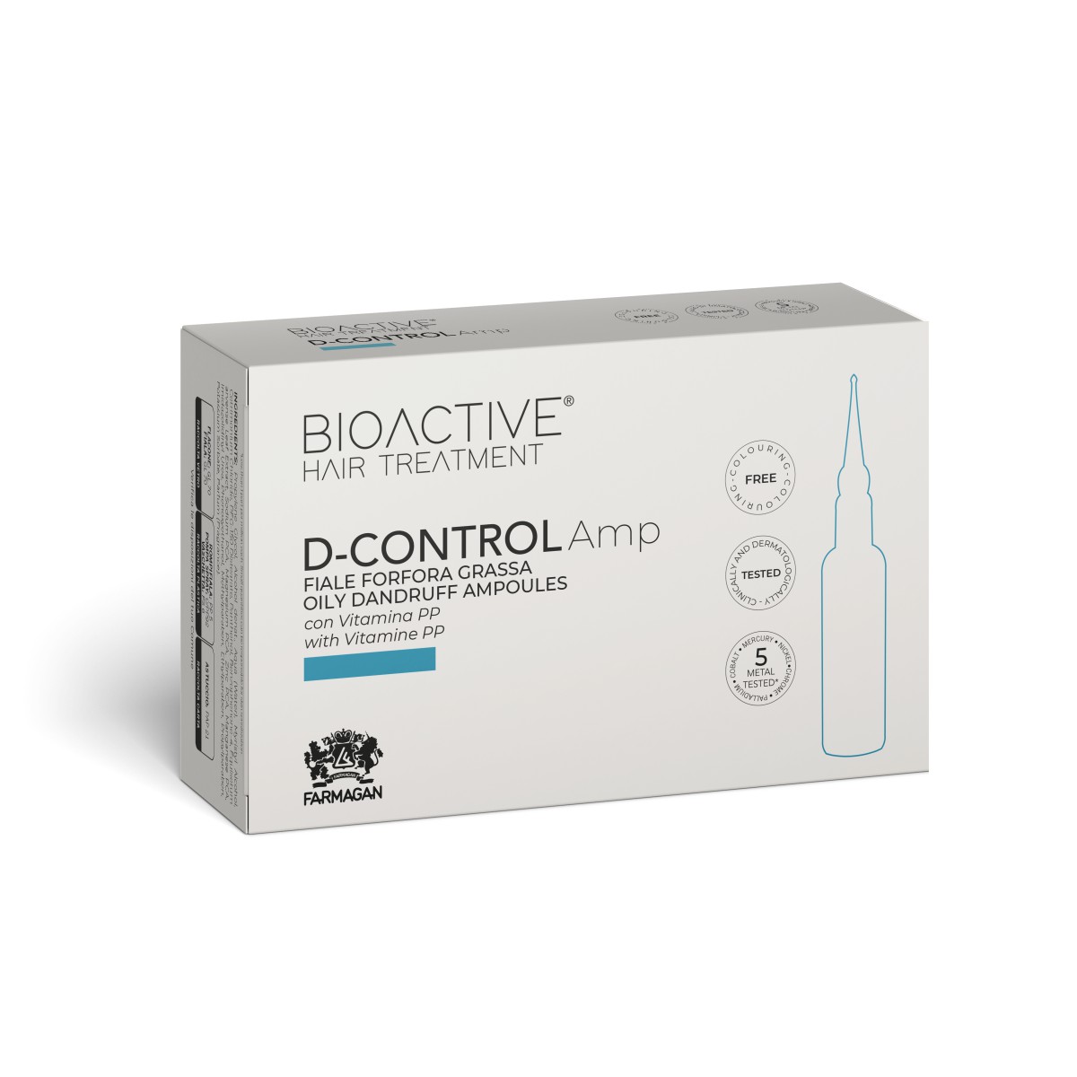 FARMAGAN D-CONTROL Ampułki do włosów z tłustym łupieżem 10x7,5ml